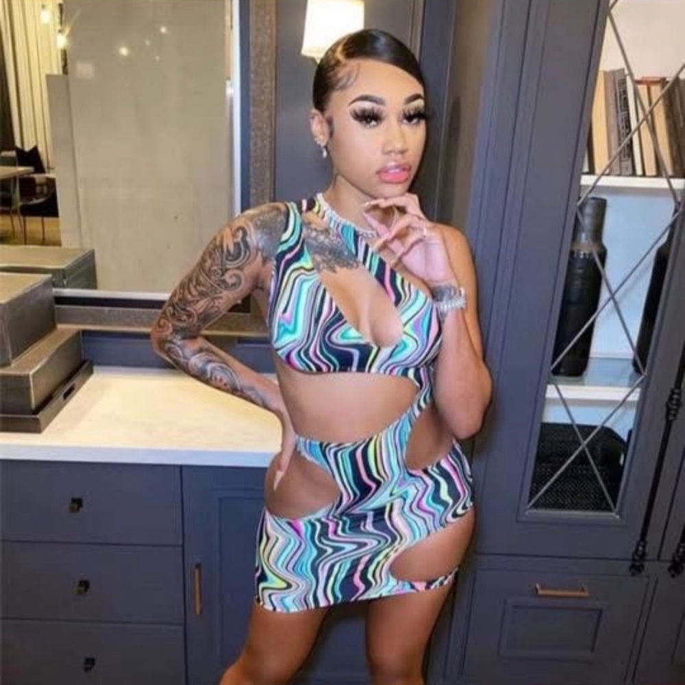 Striped Cutout Swimsuit
